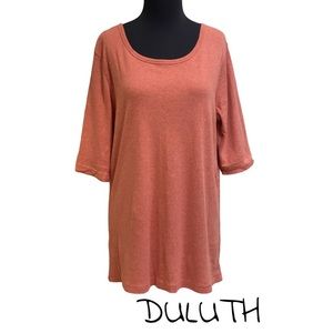Duluth Trading Co. Rust Orange Crew Neck Tee Women’s Sz L Short Sleeve Cotton